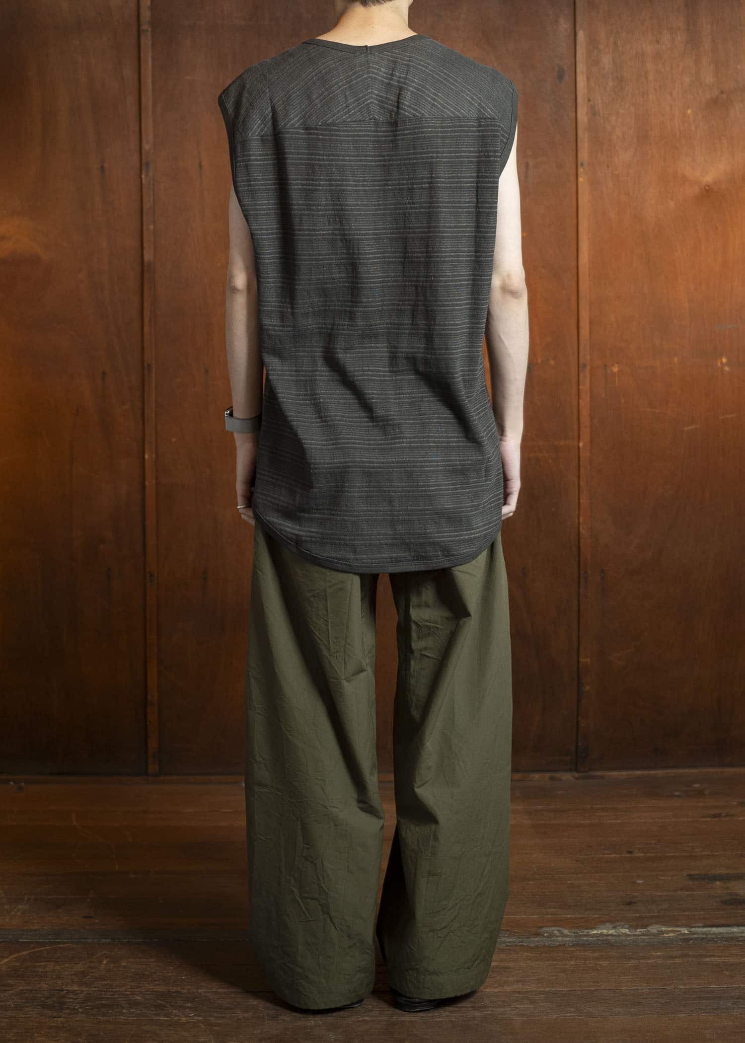 JAN-JAN VAN ESSCHE TANKTOP#18-RIPPLE JERSEY SUMI Loose Fit Tank Top With Wide Shoulders Ripple Jersey Sumi