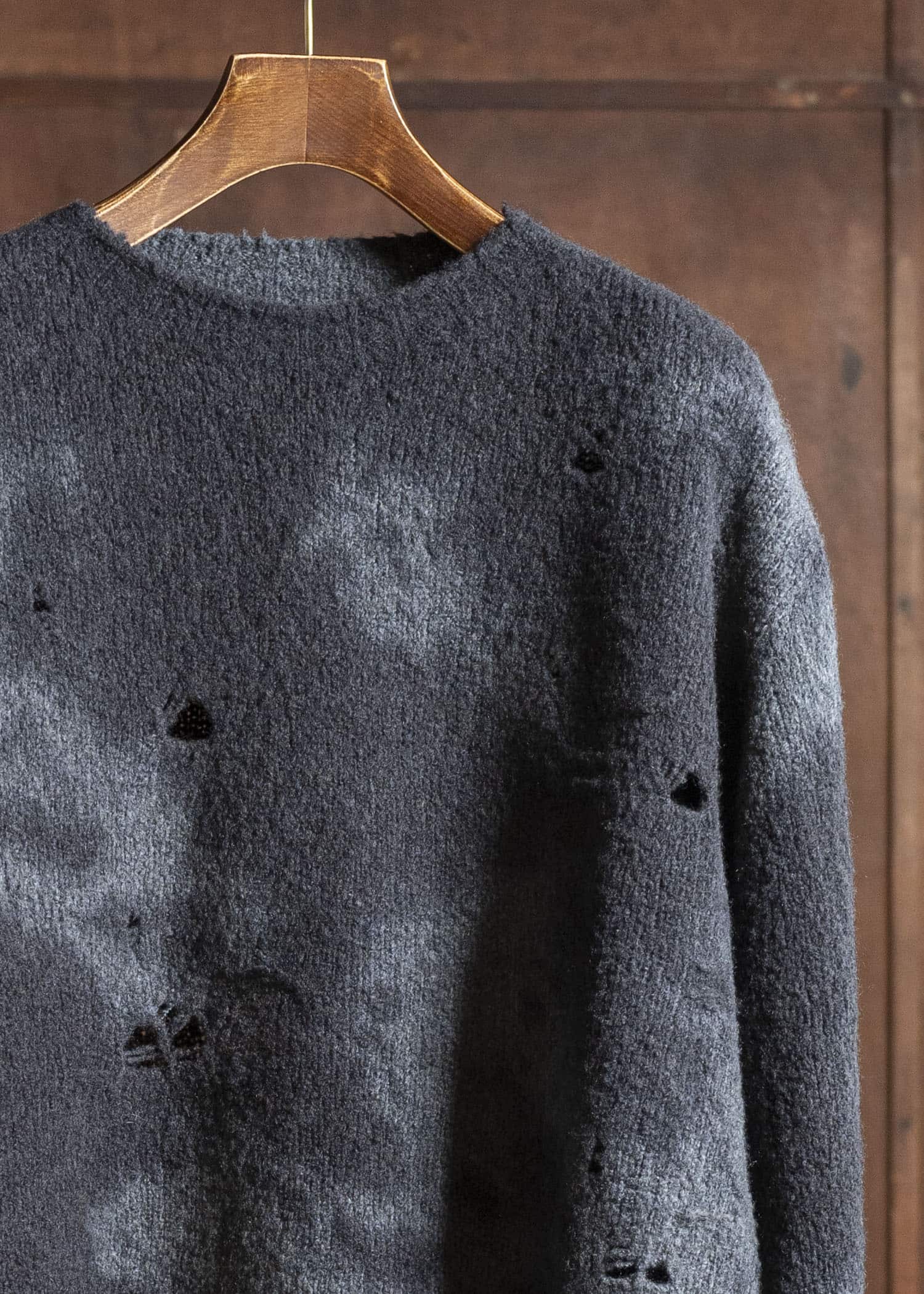 UMA WANG UK7595 ROUND NECK TOP uw890 - dark grey