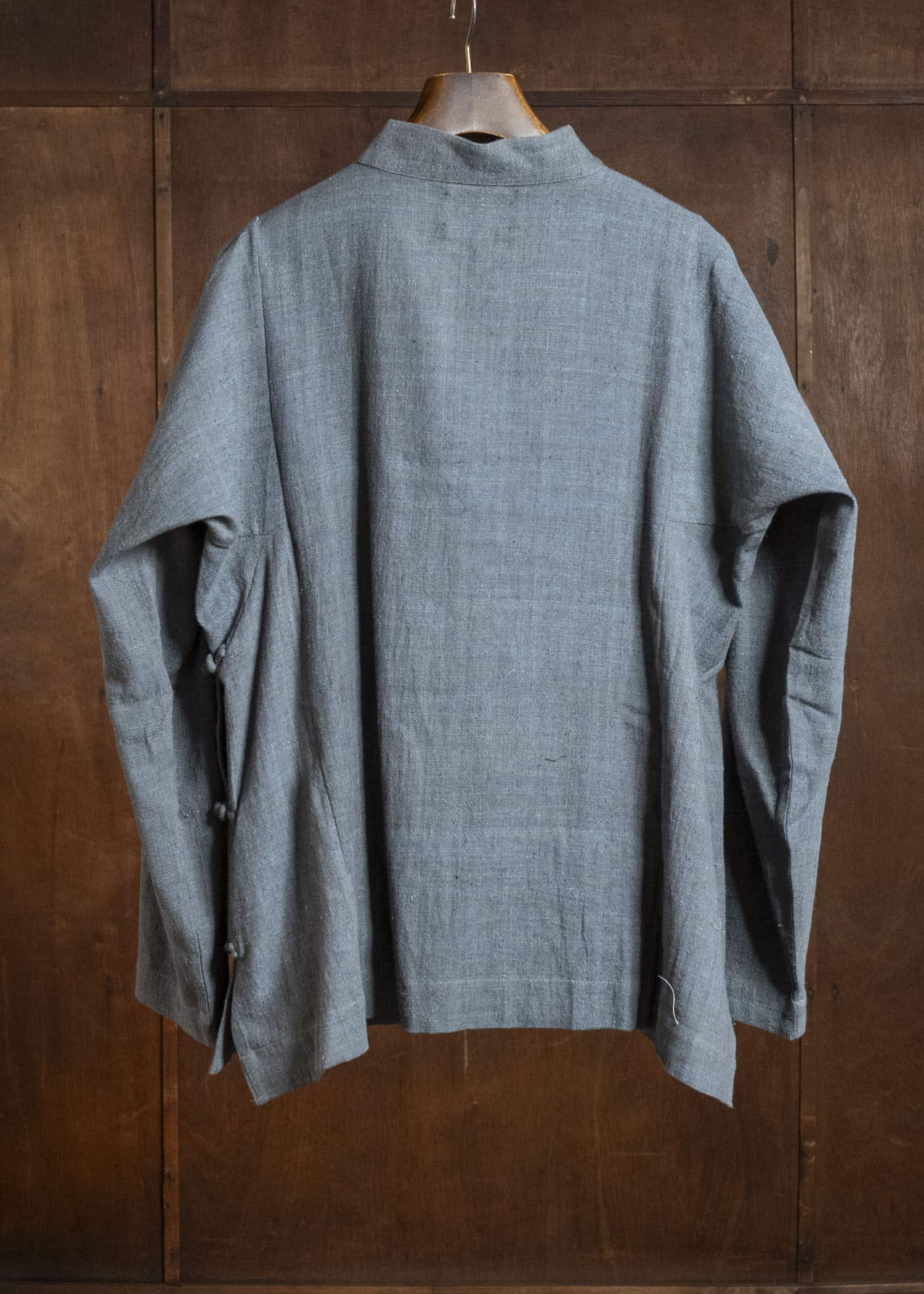 Gathering Textiles Shepherd Jacket Handwoven , Kala Cotton Yarn Dyed Black Blue SHJ01-DC-NV