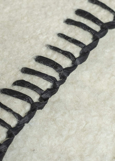 Gathering Textiles Scarf Mini Handwoven And Handfelted Lambs Wool , Naturally Cream SCM-WL-WH