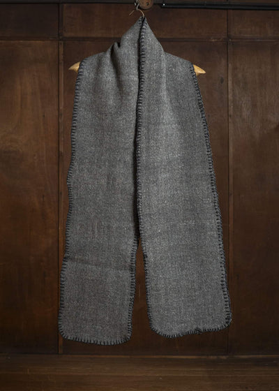 Gathering Textiles Scarf Long Organic Cotton Poplin , Naturally Grey SCL-WL-GR