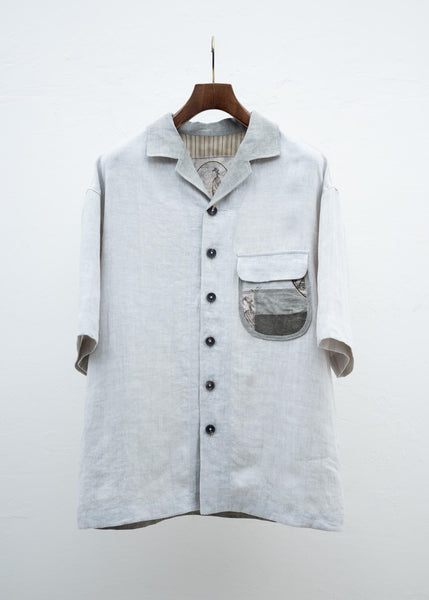 ZIGGY CHEN COLLAGED POCKET SHORT SLEEVE SHIRT