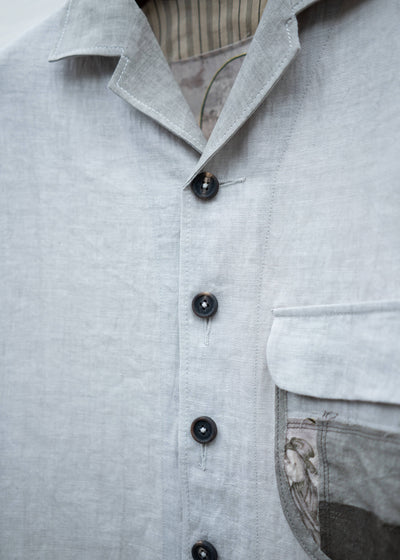 ZIGGY CHEN COLLAGED POCKET SHORT SLEEVE SHIRT