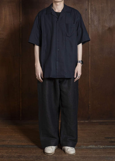YOKO SAKAMOTO YS-26SS-49-NAVY Open Collar S/S Shirt NAVY
