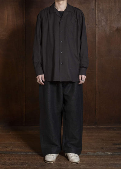 YOKO SAKAMOTO YS-26SS-48-BROWN Open Collar Shirt BROWN