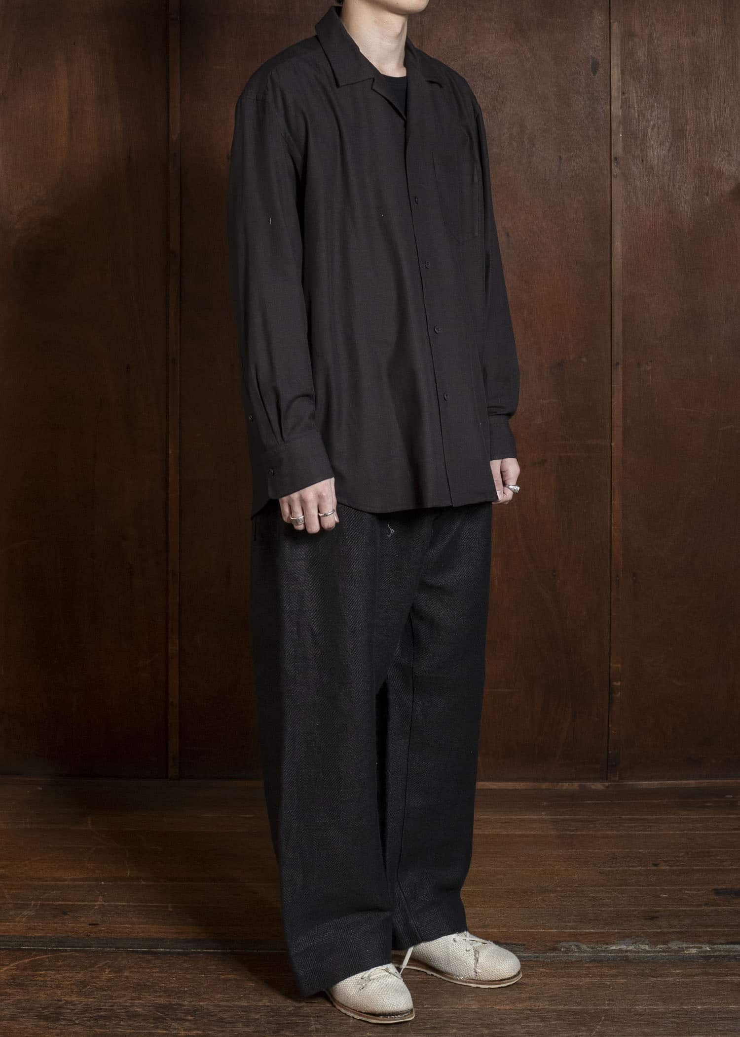 YOKO SAKAMOTO YS-26SS-48-BROWN Open Collar Shirt BROWN