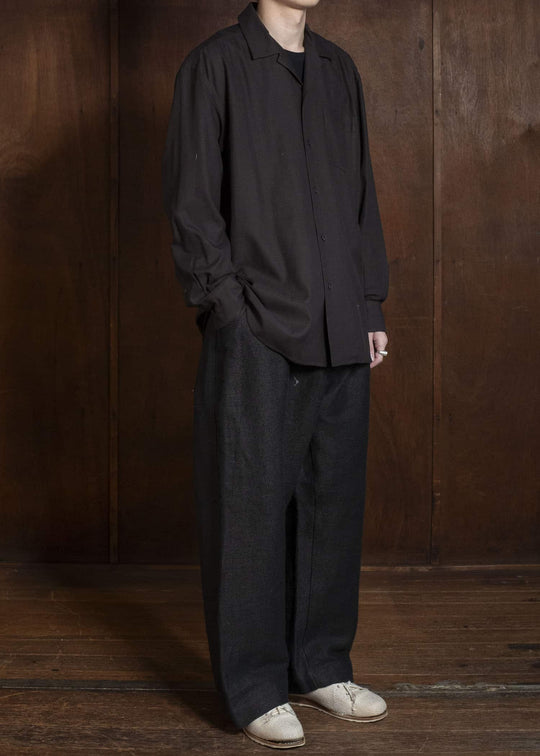 YOKO SAKAMOTO YS-26SS-48-BROWN Open Collar Shirt BROWN