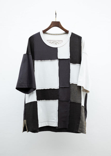 ZIGGY CHEN ASSYMETRICAL PATCHWORK T-SHIRT