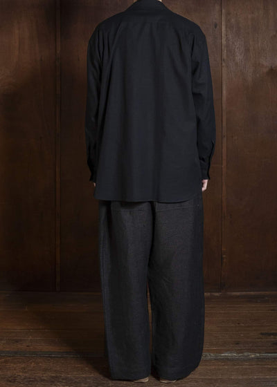 YOKO SAKAMOTO YS-26SS-48-BLACK Open Collar Shirt BLACK