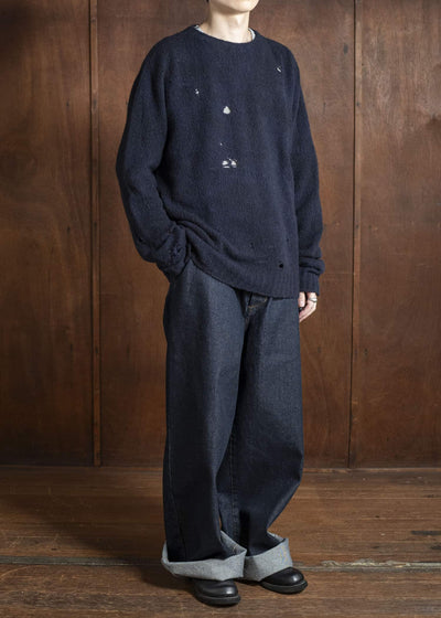 UMA WANG UK7595 ROUND NECK TOP uw390 - dark blue