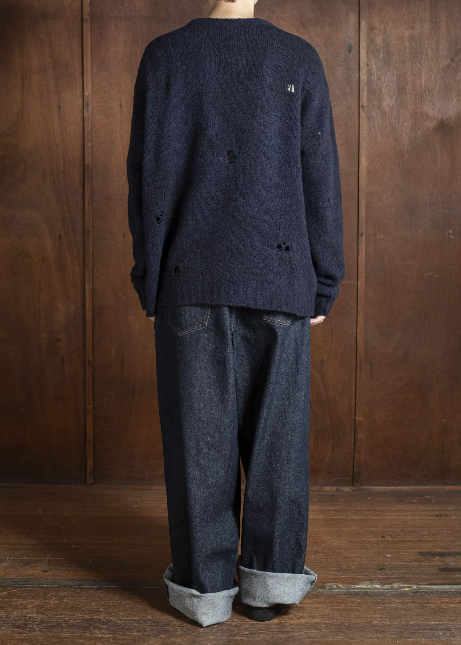 UMA WANG UK7595 ROUND NECK TOP uw390 - dark blue