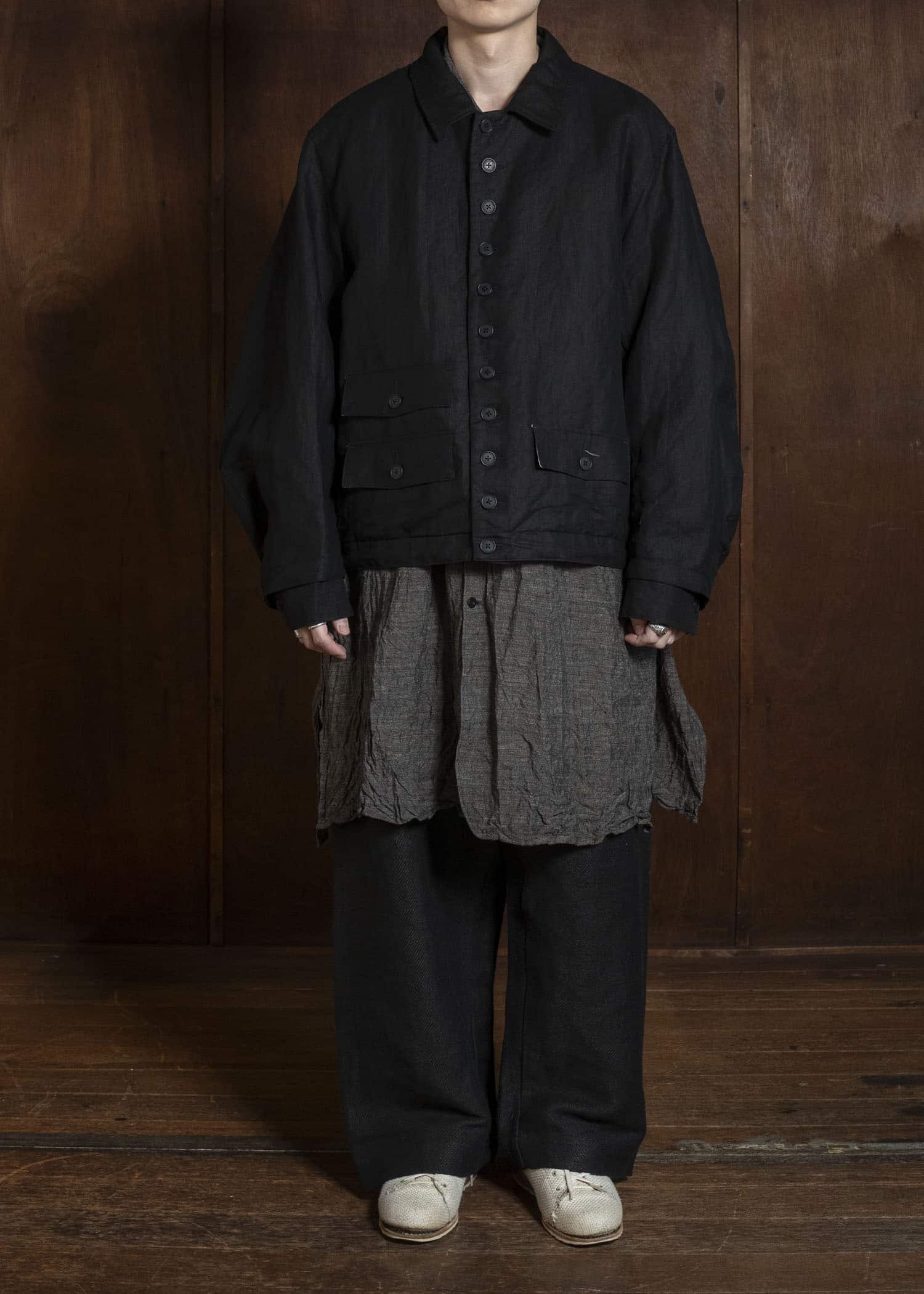 KLASICA IRWELL - DB CURVED ARM BUTTON BLOUSON BLACK