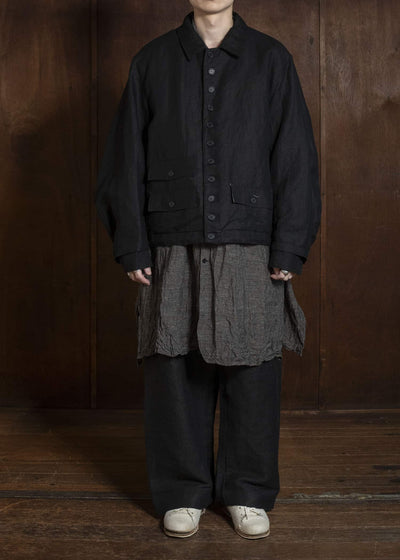 KLASICA IRWELL - DB CURVED ARM BUTTON BLOUSON BLACK