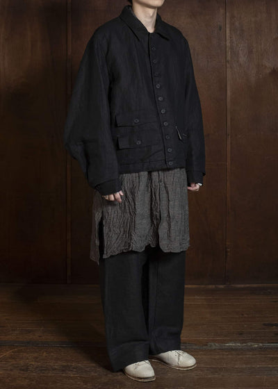 KLASICA IRWELL - DB CURVED ARM BUTTON BLOUSON BLACK