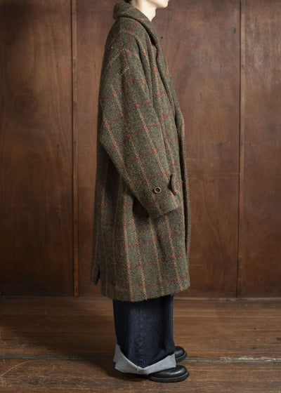 UMA WANG UM8506 CASSIE COAT uw472 - green/red/tan