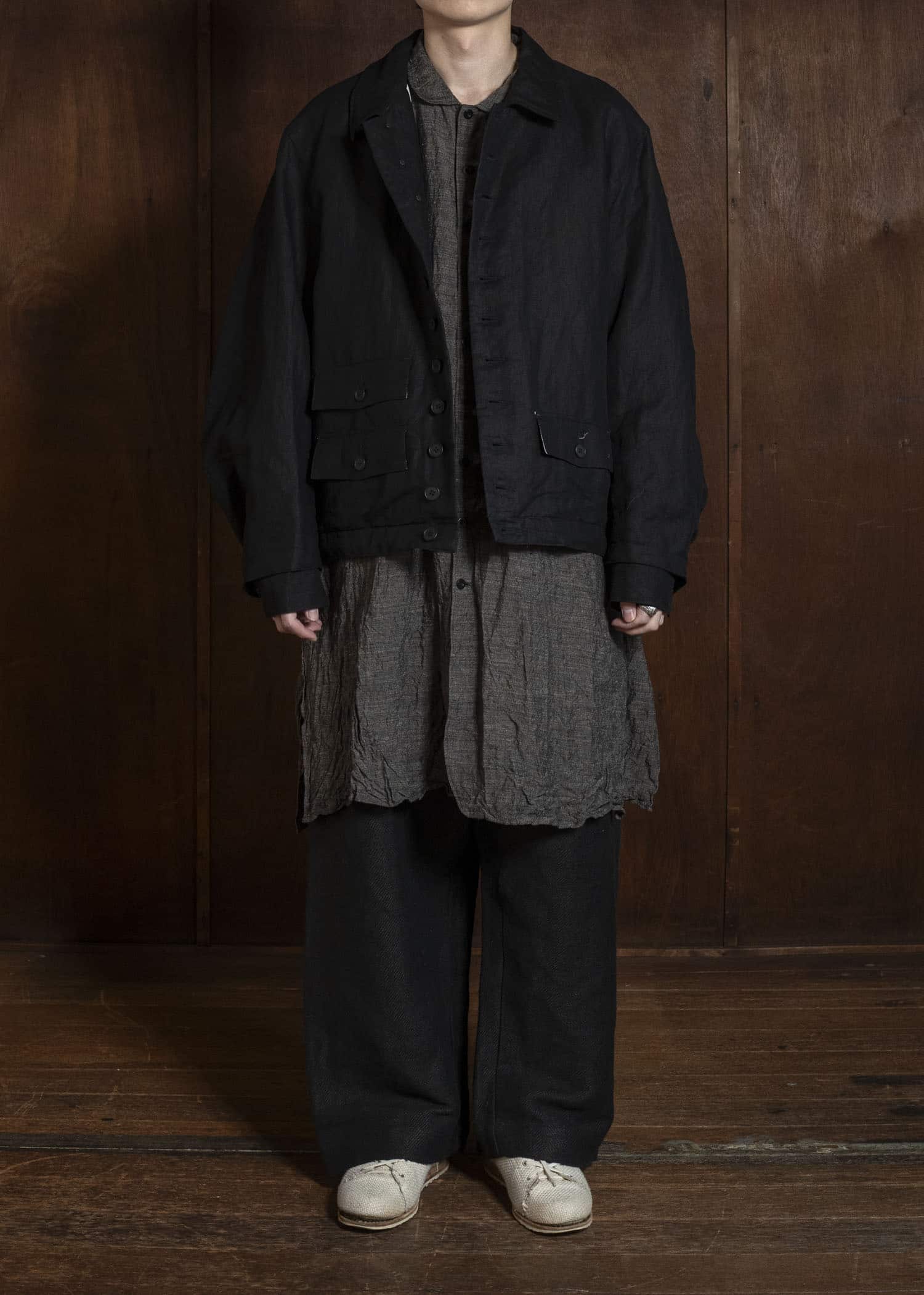 KLASICA IRWELL - DB CURVED ARM BUTTON BLOUSON BLACK