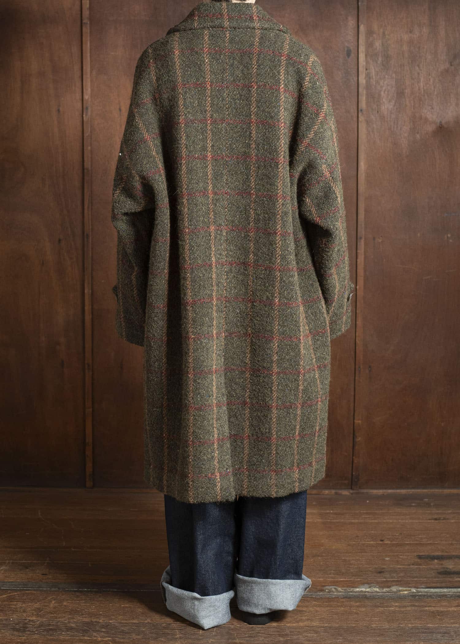 UMA WANG UM8506 CASSIE COAT uw472 - green/red/tan