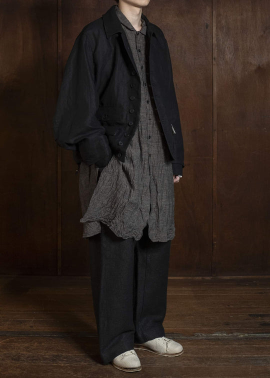 KLASICA IRWELL - DB CURVED ARM BUTTON BLOUSON BLACK