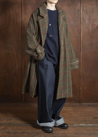 UMA WANG UM8506 CASSIE COAT uw472 - green/red/tan