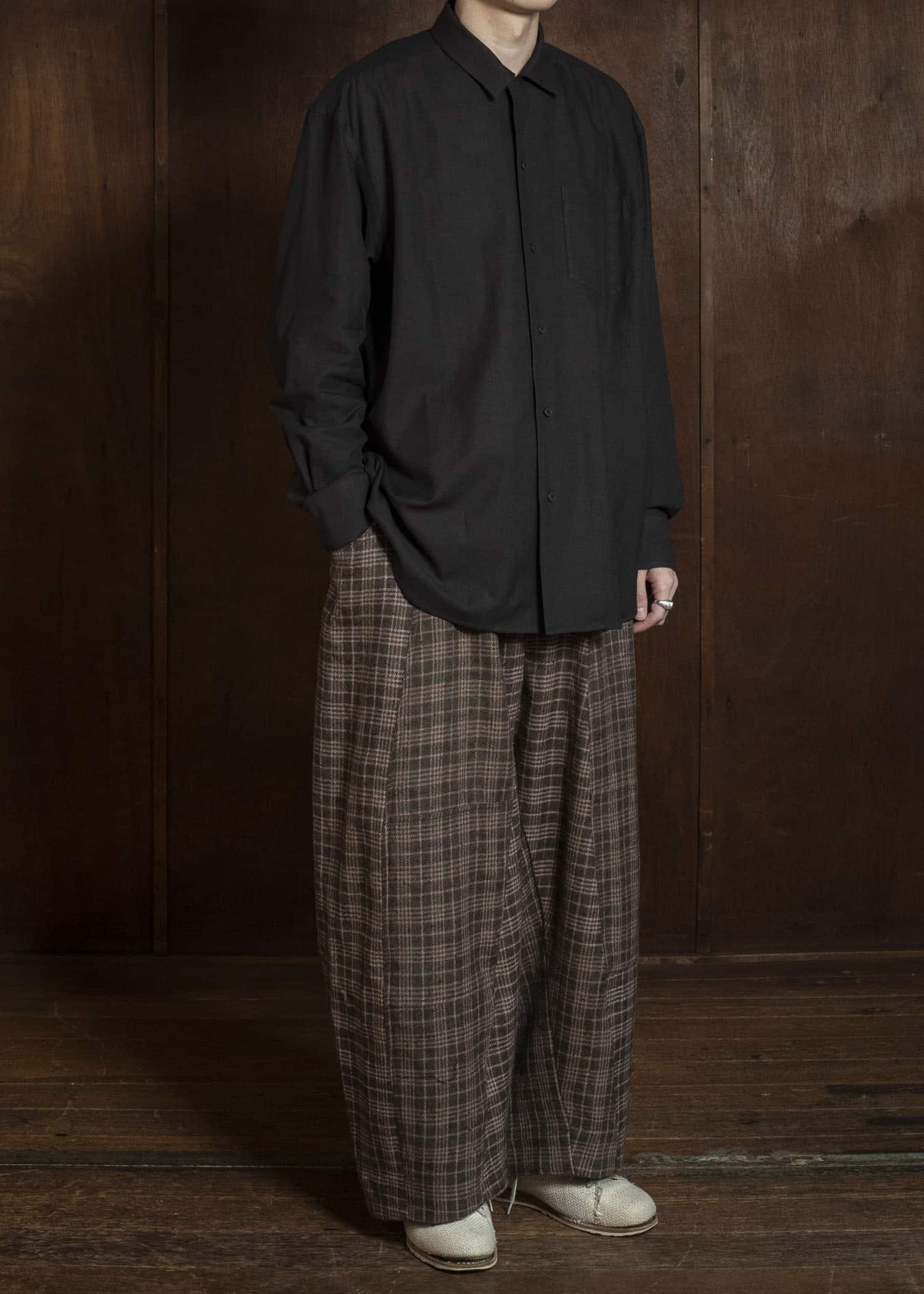 Gathering Textiles Fisherman Pants Brown Red Cheks FIP01-FW-CG