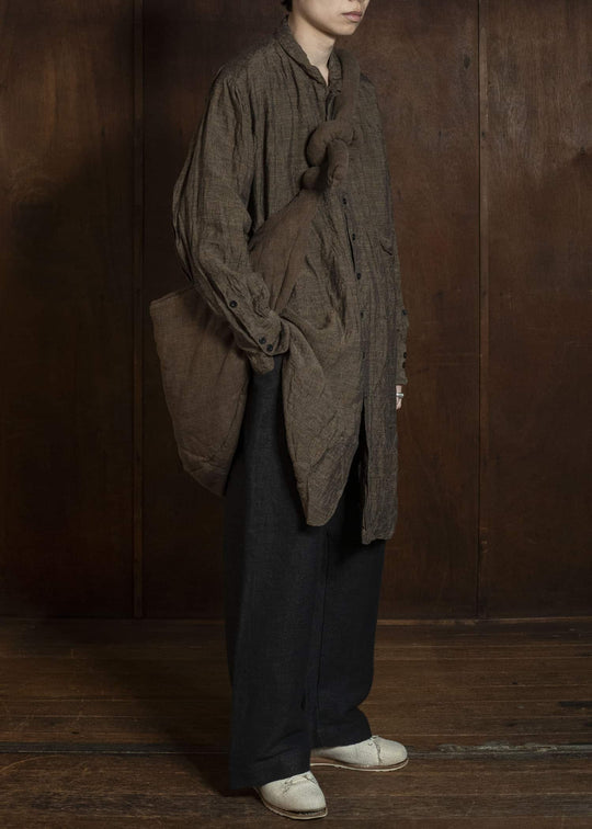 Gathering Textiles Roly Poly Bag Ramie Mud Dyed RPB01-RA-BR