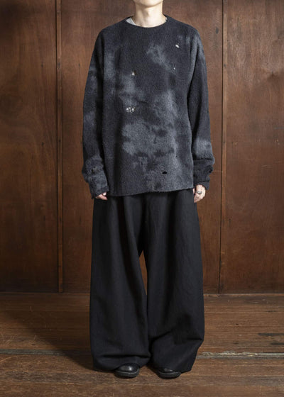 UMA WANG UK7595 ROUND NECK TOP uw890 - dark grey