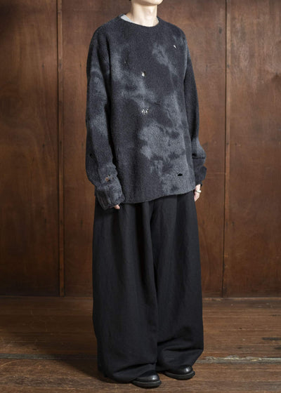 UMA WANG UK7595 ROUND NECK TOP uw890 - dark grey