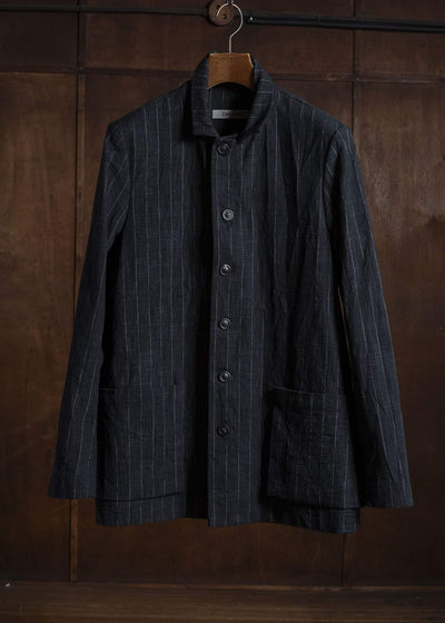 DSECOND Cotton Wool Polyamide Striped Work Jacket