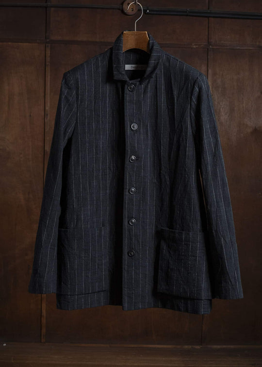 DSECOND Cotton Wool Polyamide Striped Work Jacket