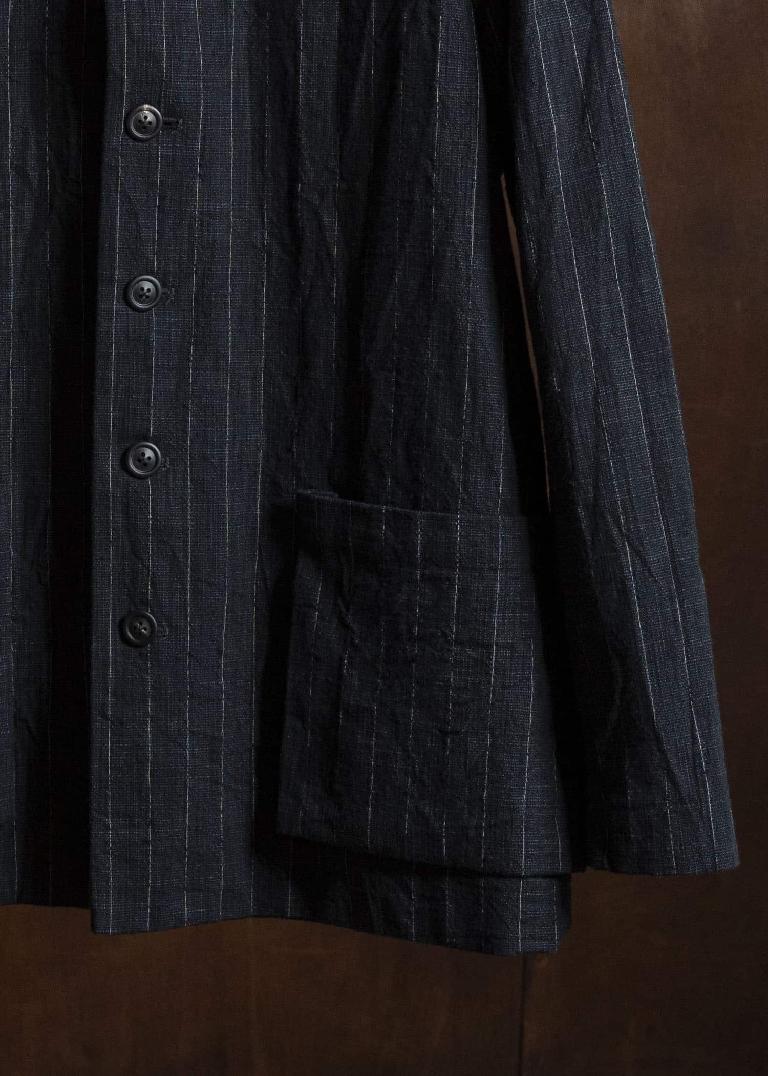 DSECOND Cotton Wool Polyamide Striped Work Jacket