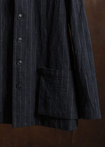 DSECOND Cotton Wool Polyamide Striped Work Jacket