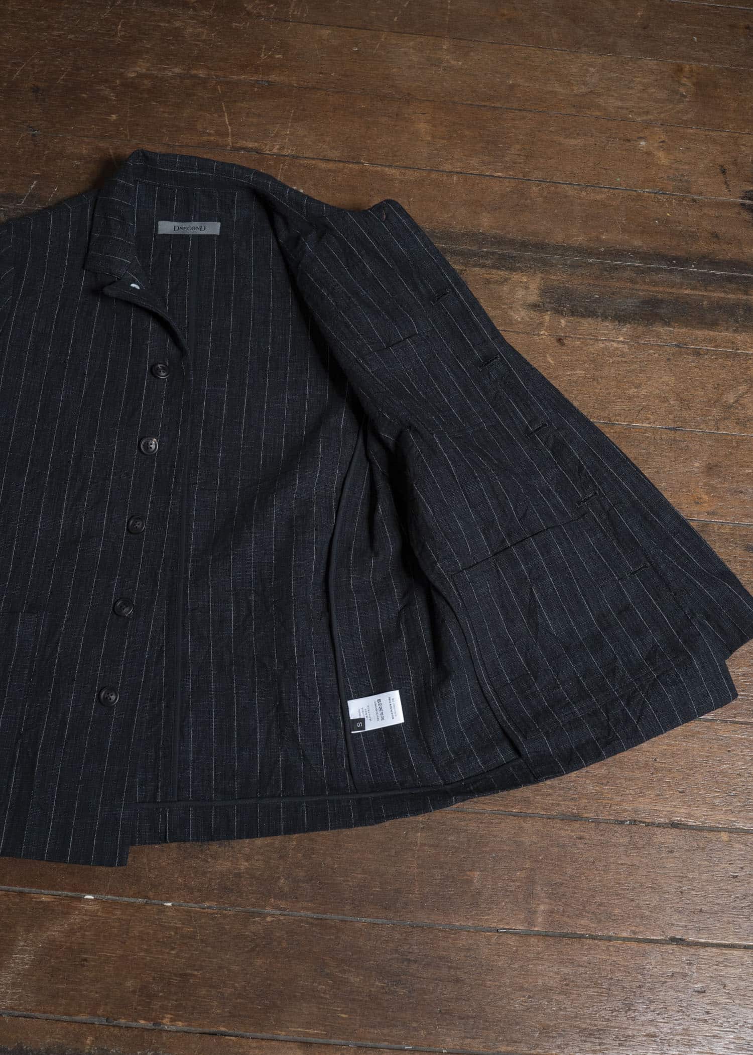 DSECOND Cotton Wool Polyamide Striped Work Jacket