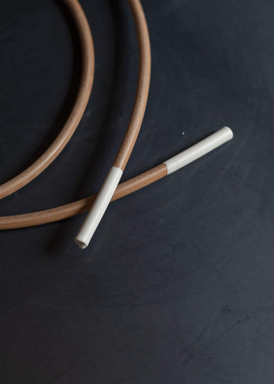 amachi. Dipped leather Belt AY16-26 Natural × Ivory