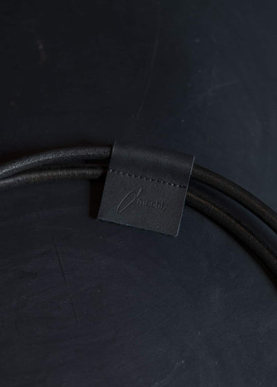 amachi. Dipped leather Belt AY16-26 Black × Gray