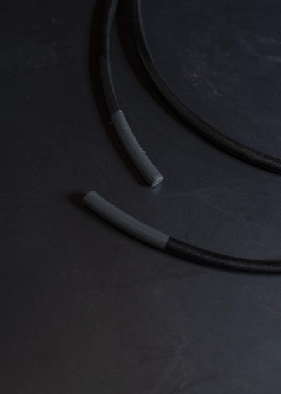 amachi. Dipped leather Belt AY16-26 Black × Gray