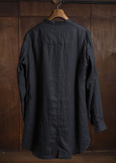 Aleksandr Manamis Linen Collarless Shirt