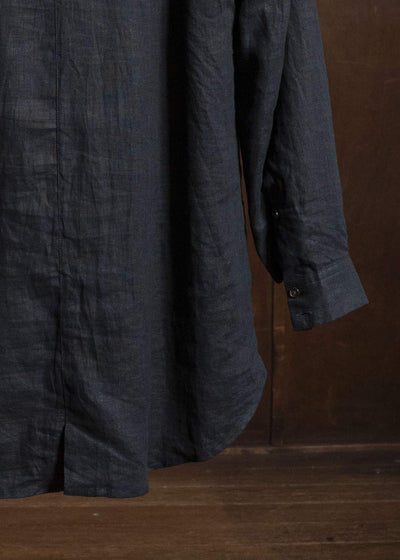 Aleksandr Manamis Linen Collarless Shirt