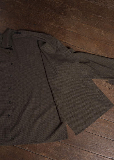 Jurgen Lehl J0564FBM534-95 ウール平薄手シャツ 茶
