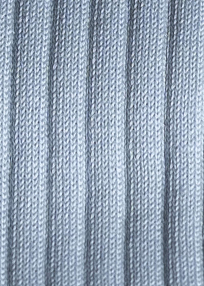 yahae Organic Cotton Ribbed Knee Socks Pale Blue