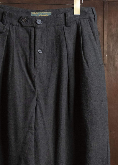 Aleksandr Manamis Brushed Wool Viscose Linen Wide Trousers