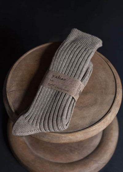 yahae Organic Cotton Yak Ribbed Socks Green
