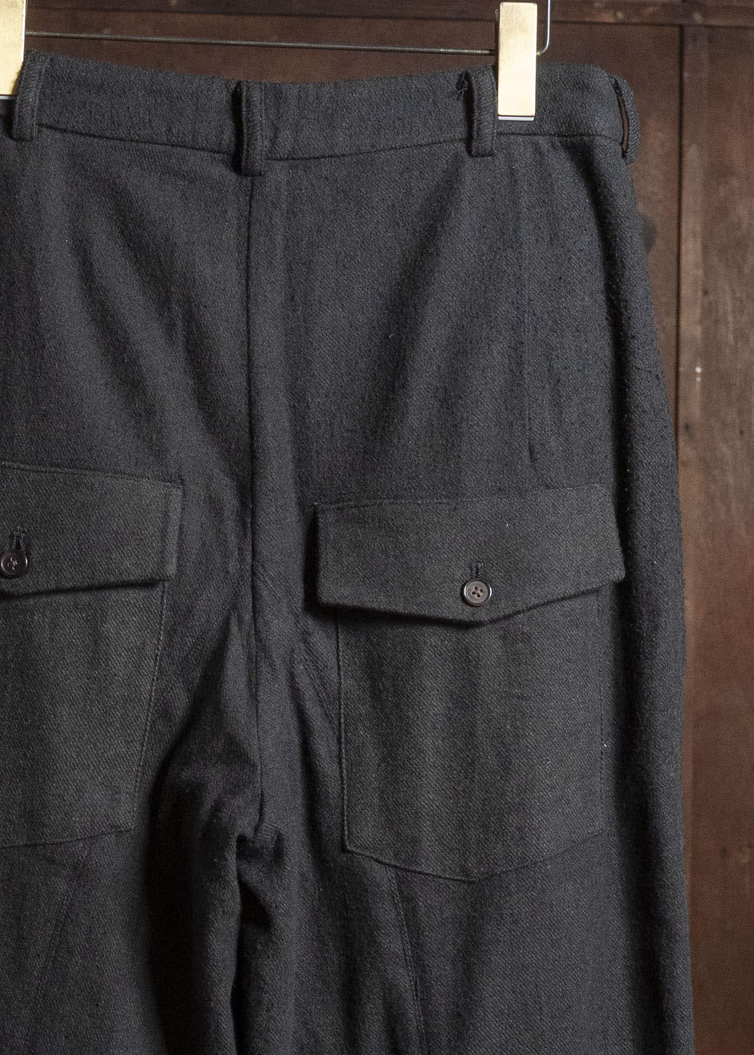Aleksandr Manamis Brushed Wool Viscose Linen Wide Trousers