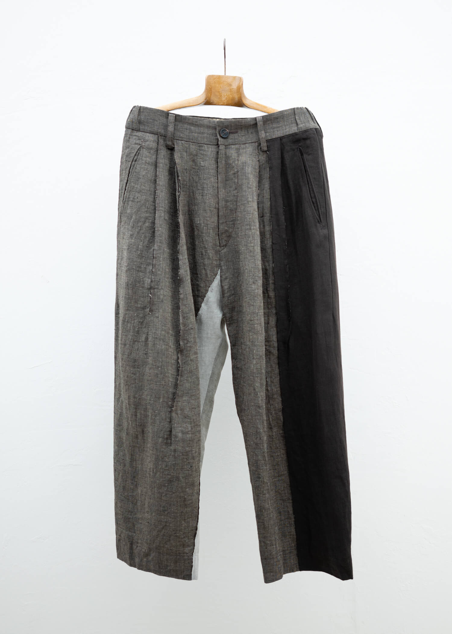 ZIGGY CHEN MULTI-FABRIC PANELED TROUSERS