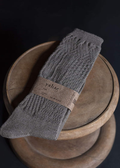 yahae Organic Cotton Yak Knitting Patterns Socks Dark Grey