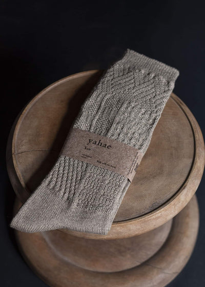 yahae Organic Cotton Yak Knitting Patterns Socks Green