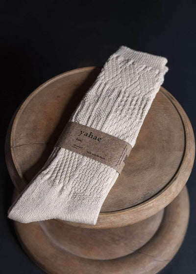 yahae Organic Cotton Yak Knitting Patterns Socks White