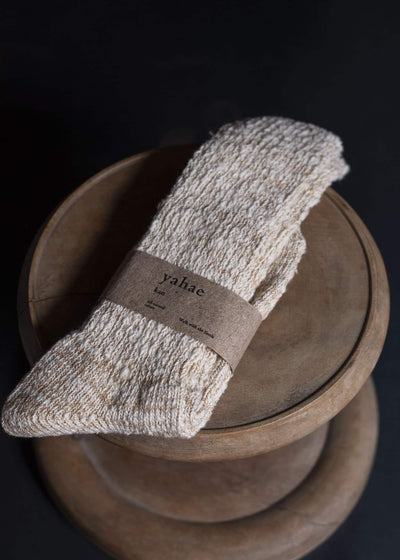 yahae Garabou Organic Cotton Slipper Socks Brown