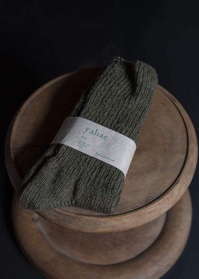yahae Garabou Organic Cotton Slipper Socks Khaki