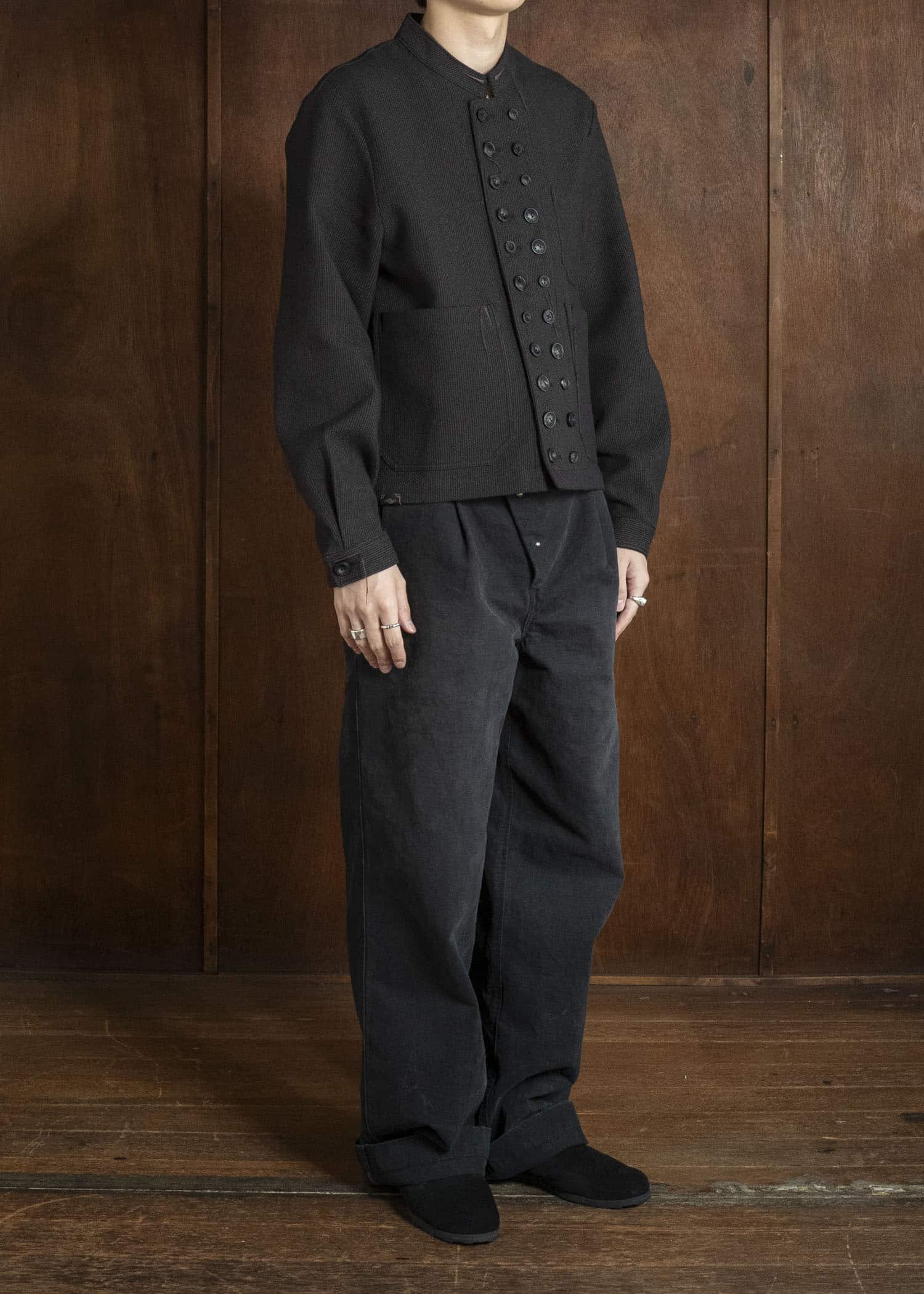 Professor.E STAND COLLAR DB BLAZER STRIPE 26FW-PE-JKT-03