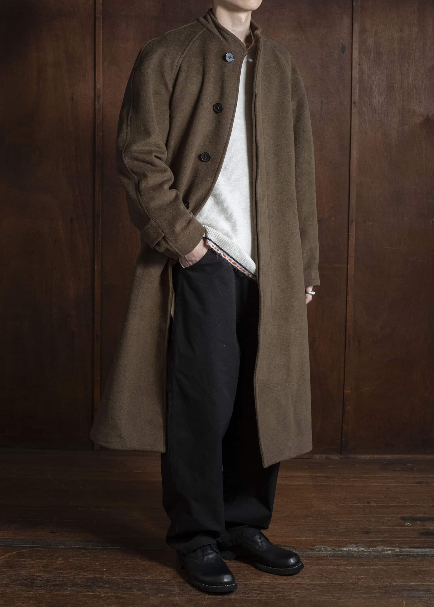 DIOMENE CEDRICSTAND COLLAR COAT 10 RAW UMBER DDM-CP - 0014 / DDM GIULIA